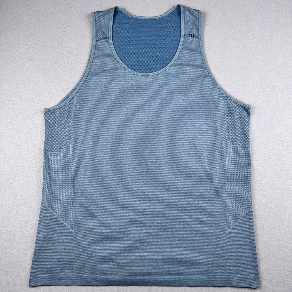 Lululemon Metal Vent Tech Sleeveless Shirt Men XL Blue Gym Running Performance
